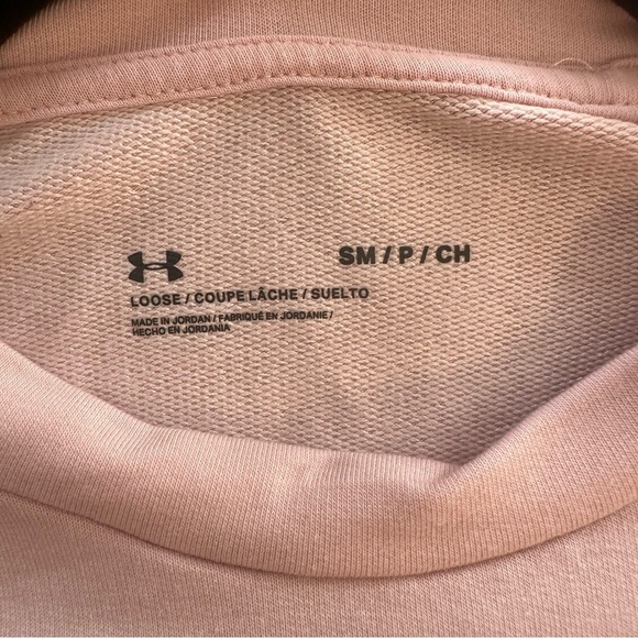 Under Armour Women’s Rival Terry Crew Light Weight Sweat Shirt Pink Size Small - Picture 5 of 9